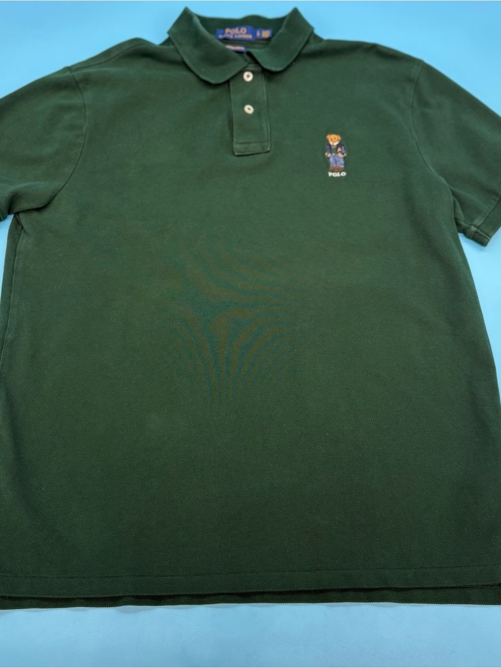 Polo Ralph Lauren Preppy Polo Bear Embroidered Polo Shirt Men’s Green Size LG